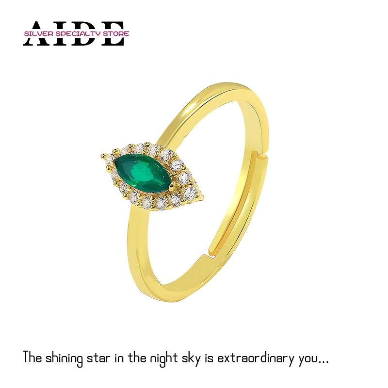 AIDE S925 Silver Ring For Women Emerald Devil's Eye Women's Wedding Adjustable Ring Trend Anillos Mujer Fine Jewelry Open Rings
AIDE S925 Silver Ring For Women Emerald Devil's Eye Women's Wedding Adjustable Ring Trend Anillos Mujer Fine Jewelry Open Rings