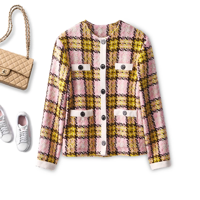 Tweed Jacket Women 2022 High Street Plaid Spring/Autumn Outerwear & Coats Fashion Women Clothing Single Breasted
Tweed Jacket Women 2022 High Street Plaid Spring/Autumn Outerwear & Coats Fashion Women Clothing Single Breasted