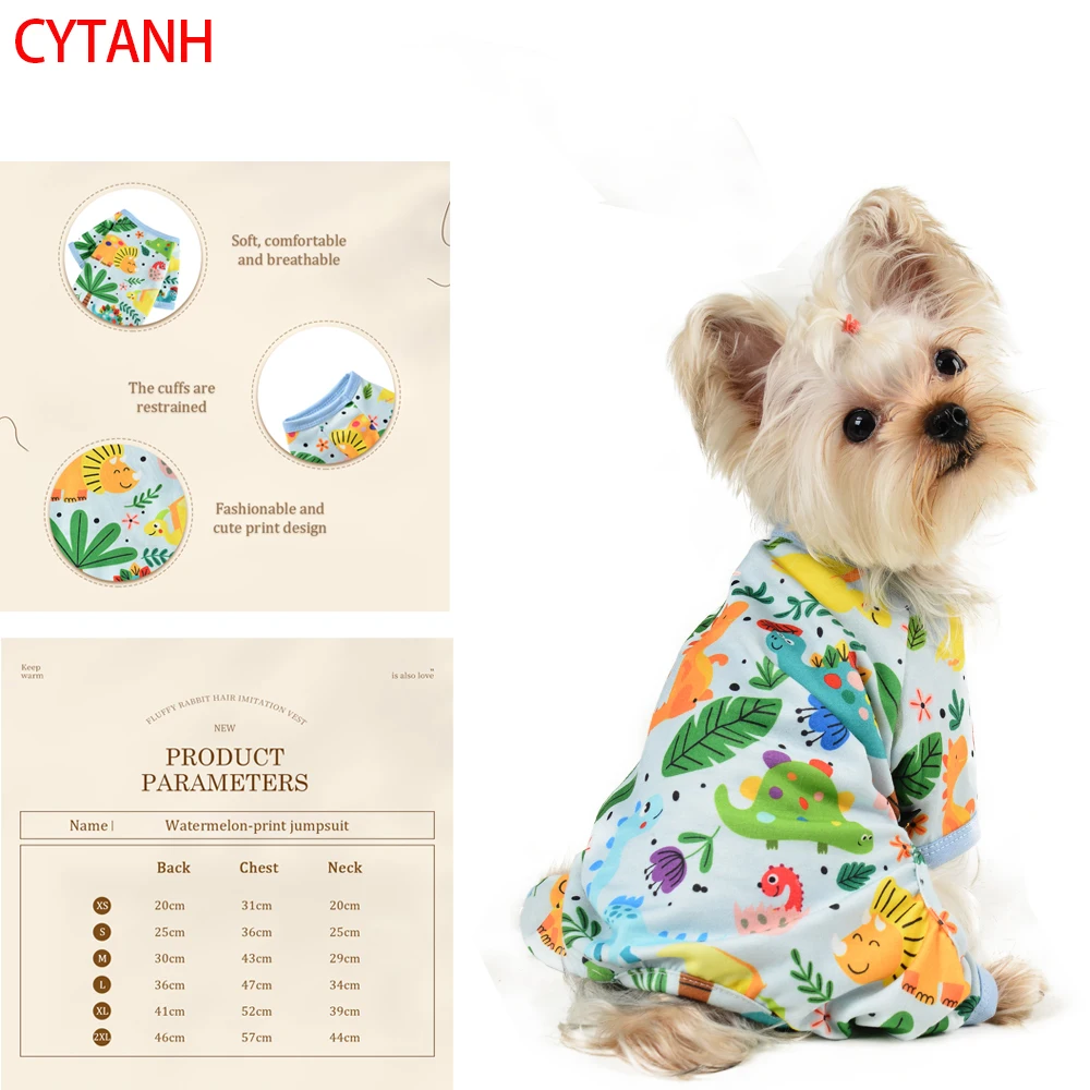 Spring Pet Dog Clothes Soft Breathable Cuffs Restrained Small Medium Large Pet Costume Dogs Dinosaur Green Cute Print 
Spring Pet Dog Clothes Soft Breathable Cuffs Restrained Small Medium Large Pet Costume Dogs Dinosaur Green Cute Print