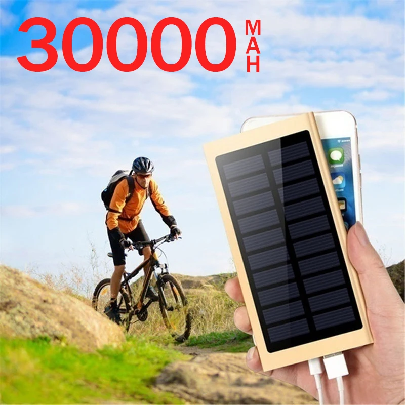 Portable 30000mAh Solar Power Bank 2 USB Ports Large-Capacity Mobile Phone Charger LED Travel PowerBank for IPhone Xiaomi
Portable 30000mAh Solar Power Bank 2 USB Ports Large-Capacity Mobile Phone Charger LED Travel PowerBank for IPhone Xiaomi