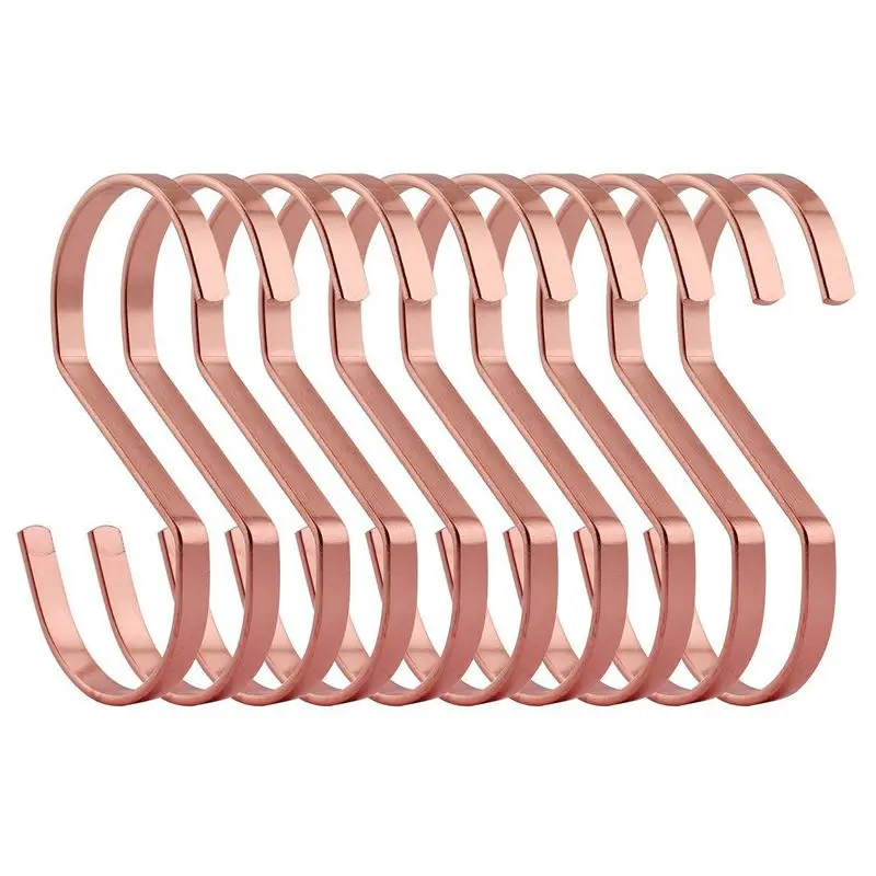 10-Pack 4 Inch Rose Gold Chrome Finish Steel Hanging Flat Hooks - S Shaped Hook Heavy-Duty S Hooks, for Kitchenware, Pots, Utens
10-Pack 4 Inch Rose Gold Chrome Finish Steel Hanging Flat Hooks - S Shaped Hook Heavy-Duty S Hooks, for Kitchenware, Pots, Utens