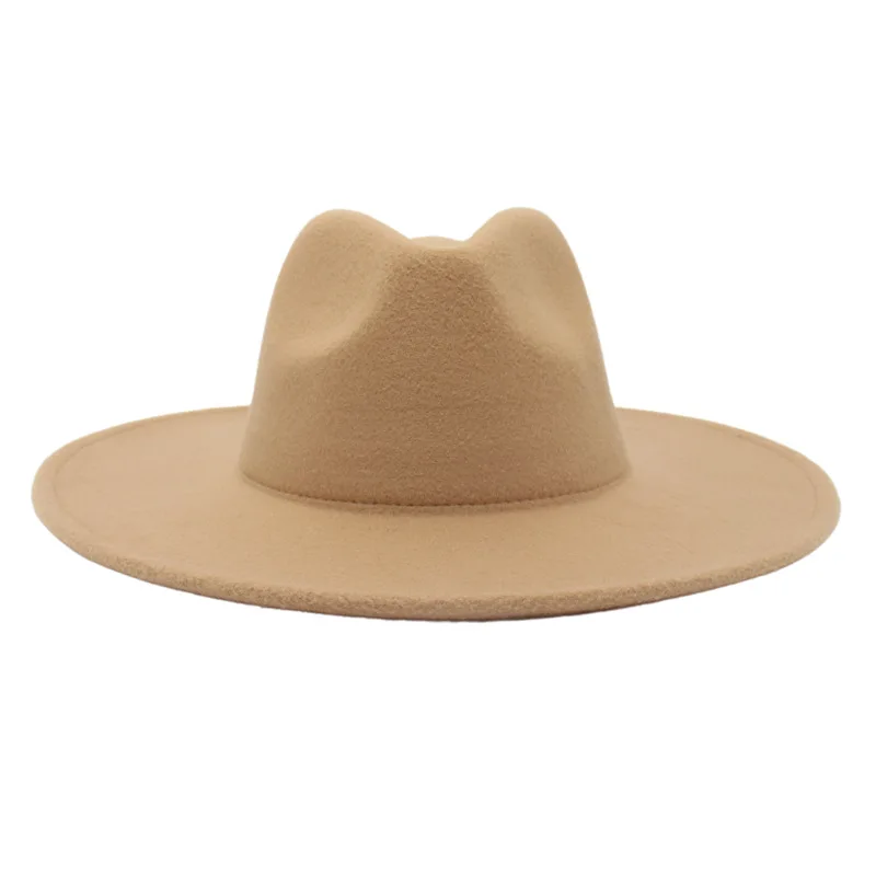 Autumn Winter Fedoras Women Men New 9.5 cm Big Brim Felted Hat Fashion Solid Color Jazz Cap British Style Vintage Church Hats
Autumn Winter Fedoras Women Men New 9.5 cm Big Brim Felted Hat Fashion Solid Color Jazz Cap British Style Vintage Church Hats