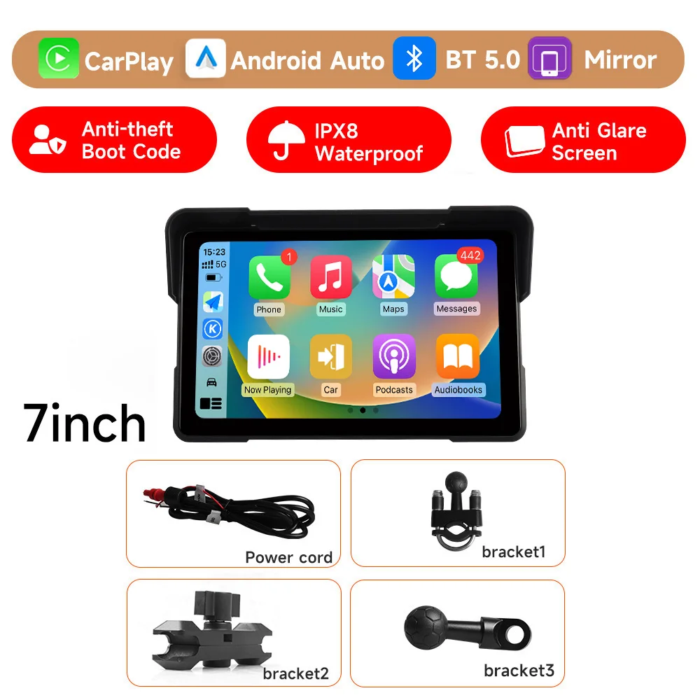 6,8-дюймовый мультимедийный плеер для мотоцикла, беспроводной CarPlay, Android, GPS-навигатор, IP67, водонепроницаемый экран, Bluetooth
6,8-дюймовый мультимедийный плеер для мотоцикла, беспроводной CarPlay, Android, GPS-навигатор, IP67, водонепроницаемый экран, Bluetooth