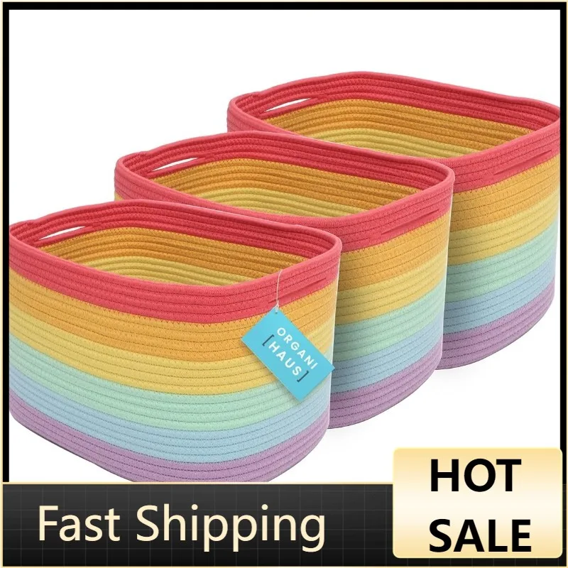 OrganiHaus 3-Pack Rope Rainbow Storage Baskets for Shelves | for Classroom Nursery | Storage Bins & Toy Organizer for Baby Room
OrganiHaus 3-Pack Rope Rainbow Storage Baskets for Shelves | for Classroom Nursery | Storage Bins & Toy Organizer for Baby Room