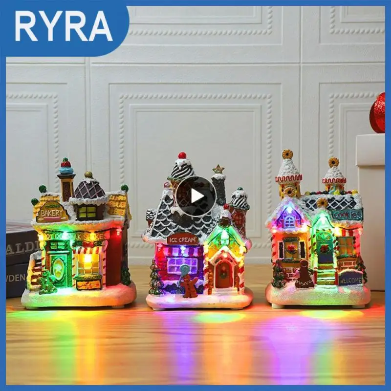 Lovely Christmas Decoration Craft Ice Cream Cookies Glowing Hut LED Lights Snow House Christmas Ornaments Navidad New Year Gift
Lovely Christmas Decoration Craft Ice Cream Cookies Glowing Hut LED Lights Snow House Christmas Ornaments Navidad New Year Gift