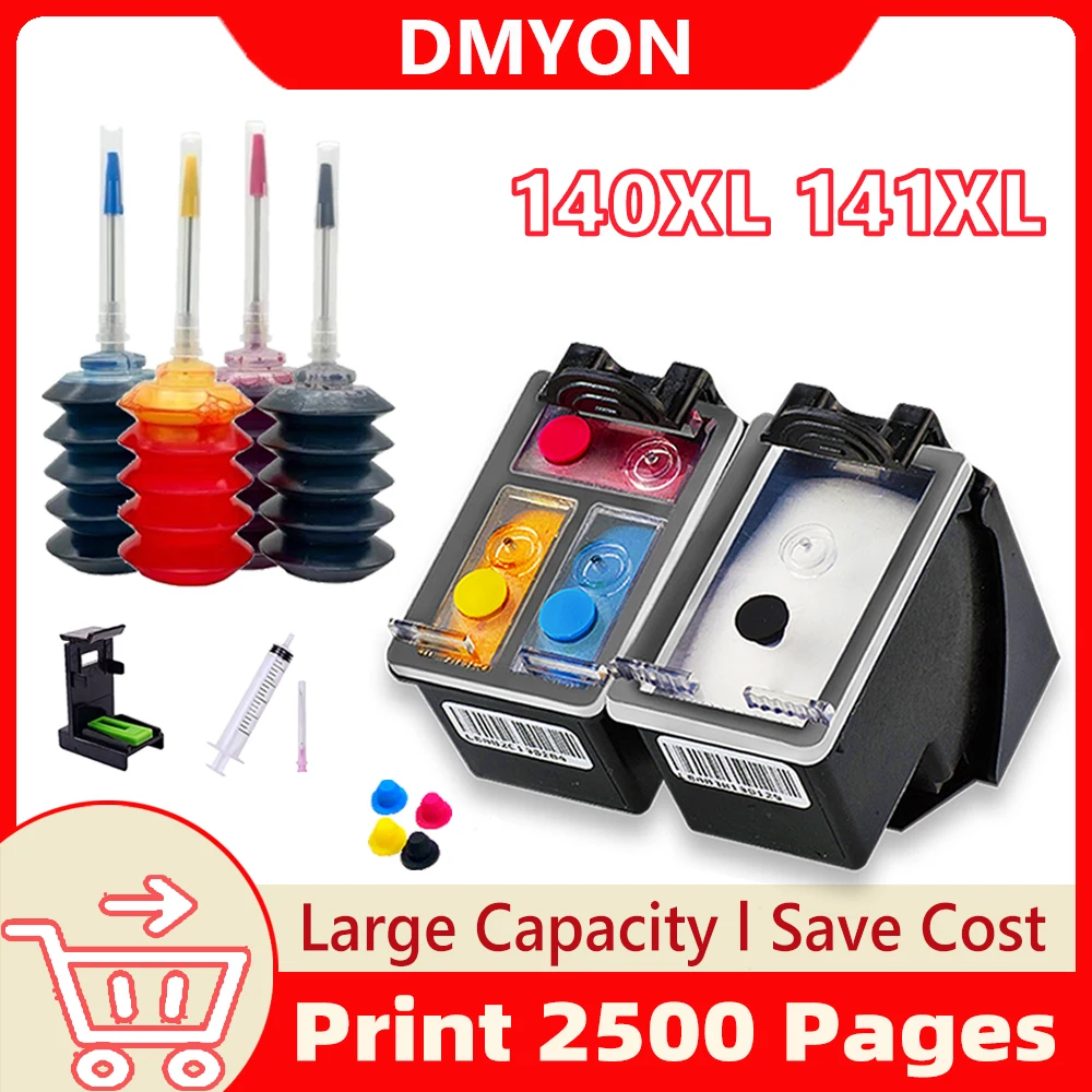 

140XL 141XL Photosmart C4283 C4583 C4483 C5283 D5363 Deskjet D4263 Ink Cartridge Replacement for HP Inkjet 140 141 XL Hp140 141