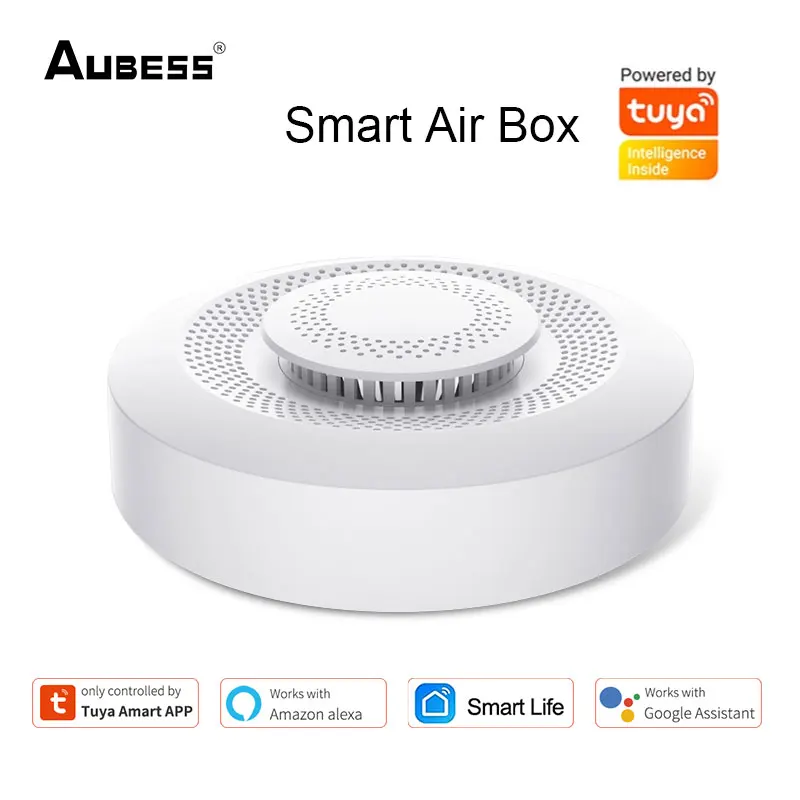 Tuya Wifi Smart Air Box Formaldehyde VOC Carbon Dioxide Temperature Humidity Sensor Smart Home Alarm Detector Alexa Google Home
Tuya Wifi Smart Air Box Formaldehyde VOC Carbon Dioxide Temperature Humidity Sensor Smart Home Alarm Detector Alexa Google Home