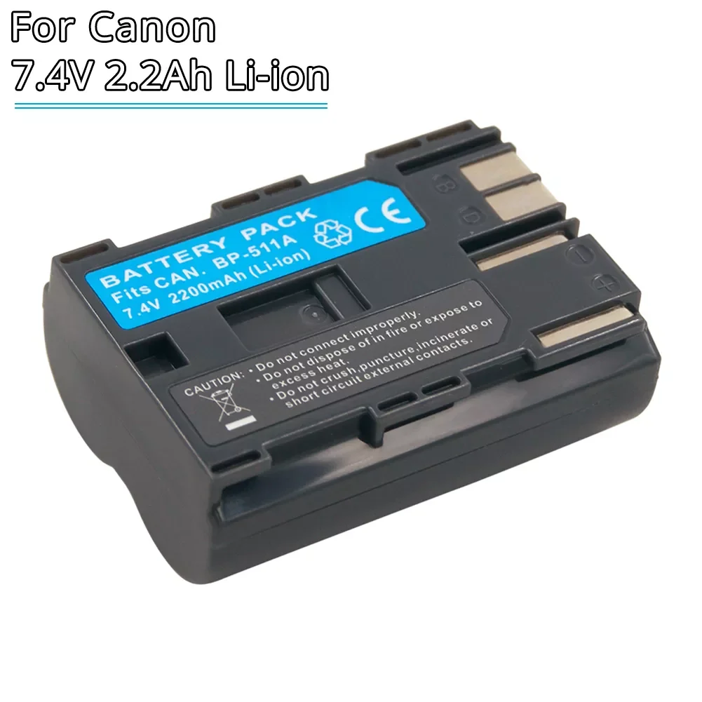 BP511A BP-511 BP-511A BP511 Rechargeable Camera Battery 7.4V Li-ion for Canon EOS 300D 5D 20D 30D 50D 40D 10D PowerShot G1 pro1
BP511A BP-511 BP-511A BP511 Rechargeable Camera Battery 7.4V Li-ion for Canon EOS 300D 5D 20D 30D 50D 40D 10D PowerShot G1 pro1
