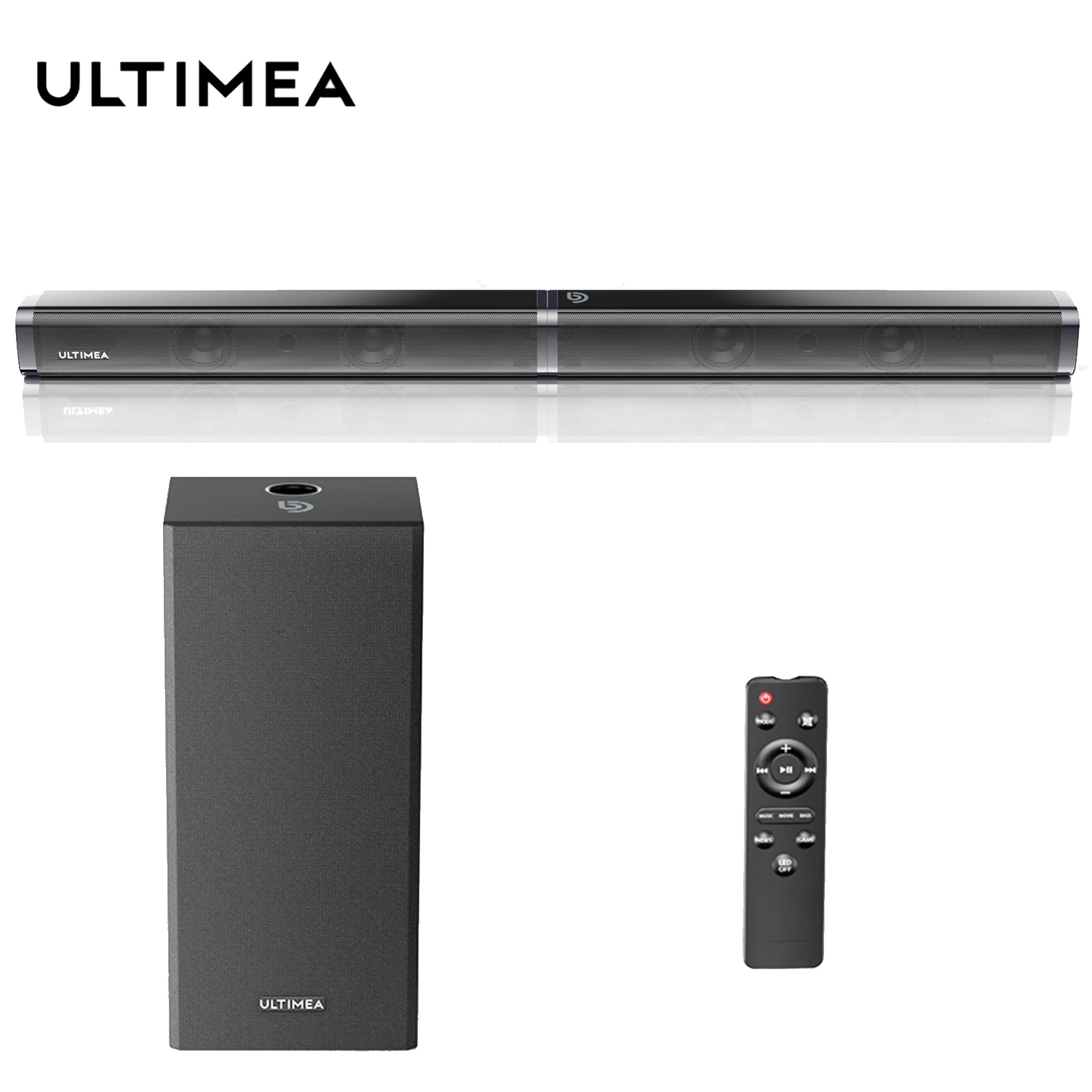 ULTIMEA100W TV Soundbar Wired&Wireless Bluetooth 5.0 Speaker Home Theater 3D Stereo Sound bar Subwoofers Soundbar Speaker
ULTIMEA100W TV Soundbar Wired&Wireless Bluetooth 5.0 Speaker Home Theater 3D Stereo Sound bar Subwoofers Soundbar Speaker