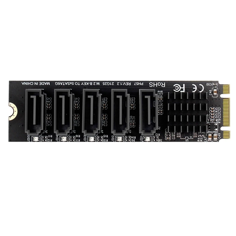 M.2 NGFF B-Key Sata To SATA 5 Port Expansion Card 6Gbps Expansion Card JMB585 Chipset Support SSD And HDD
M.2 NGFF B-Key Sata To SATA 5 Port Expansion Card 6Gbps Expansion Card JMB585 Chipset Support SSD And HDD