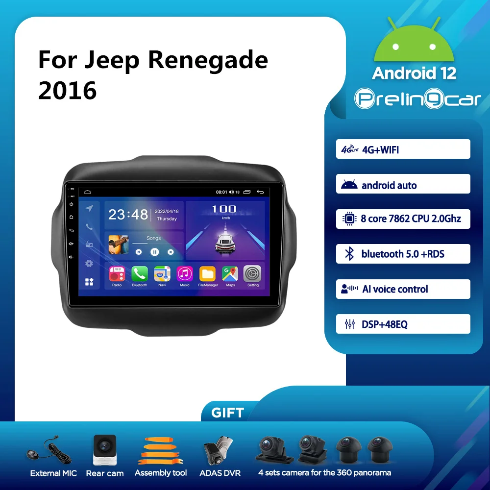 Автомобильный радиоприемник Prelingcar, Android 12, для Jeep Renegade, 2016 лет, 9 дюймов, мультимедийный видеоплеер, навигация, GPS, Восьмиядерный процессор
Автомобильный радиоприемник Prelingcar, Android 12, для Jeep Renegade, 2016 лет, 9 дюймов, мультимедийный видеоплеер, навигация, GPS, Восьмиядерный процессор