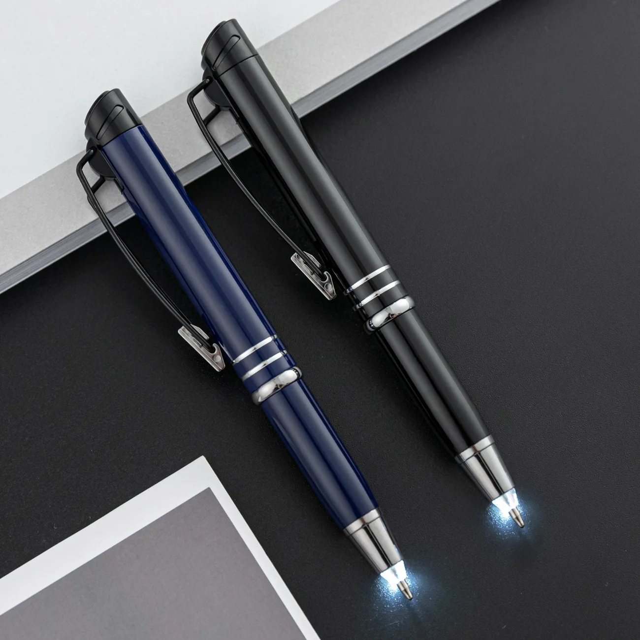 

Офисная металлическая шариковая ручка, печать, канцелярские принадлежности для студентов, светящаяся ручка