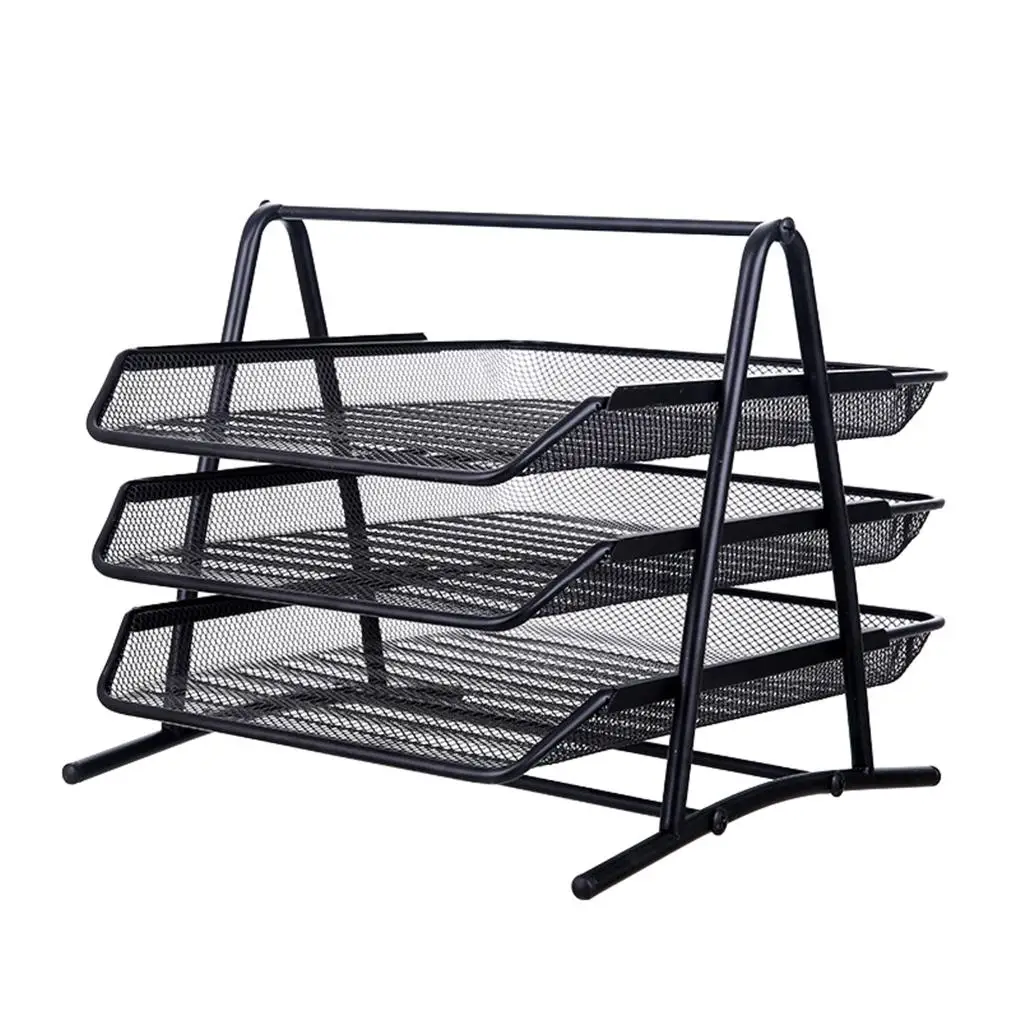 3-Layer Iron Craft Office Files Holder Hollow Office Working Studying Files Tray Organizer Metal Files Rack
3-Layer Iron Craft Office Files Holder Hollow Office Working Studying Files Tray Organizer Metal Files Rack