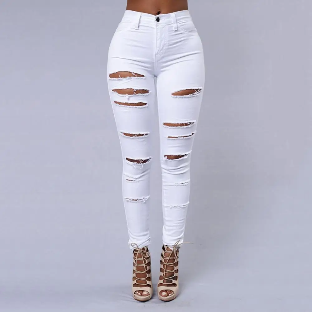 Denim Trousers Pockets Buttons Fly Denim Pants Distressed Women Jeans Ripped Hole High Waist Denim Pencil Pants Streetwear
Denim Trousers Pockets Buttons Fly Denim Pants Distressed Women Jeans Ripped Hole High Waist Denim Pencil Pants Streetwear