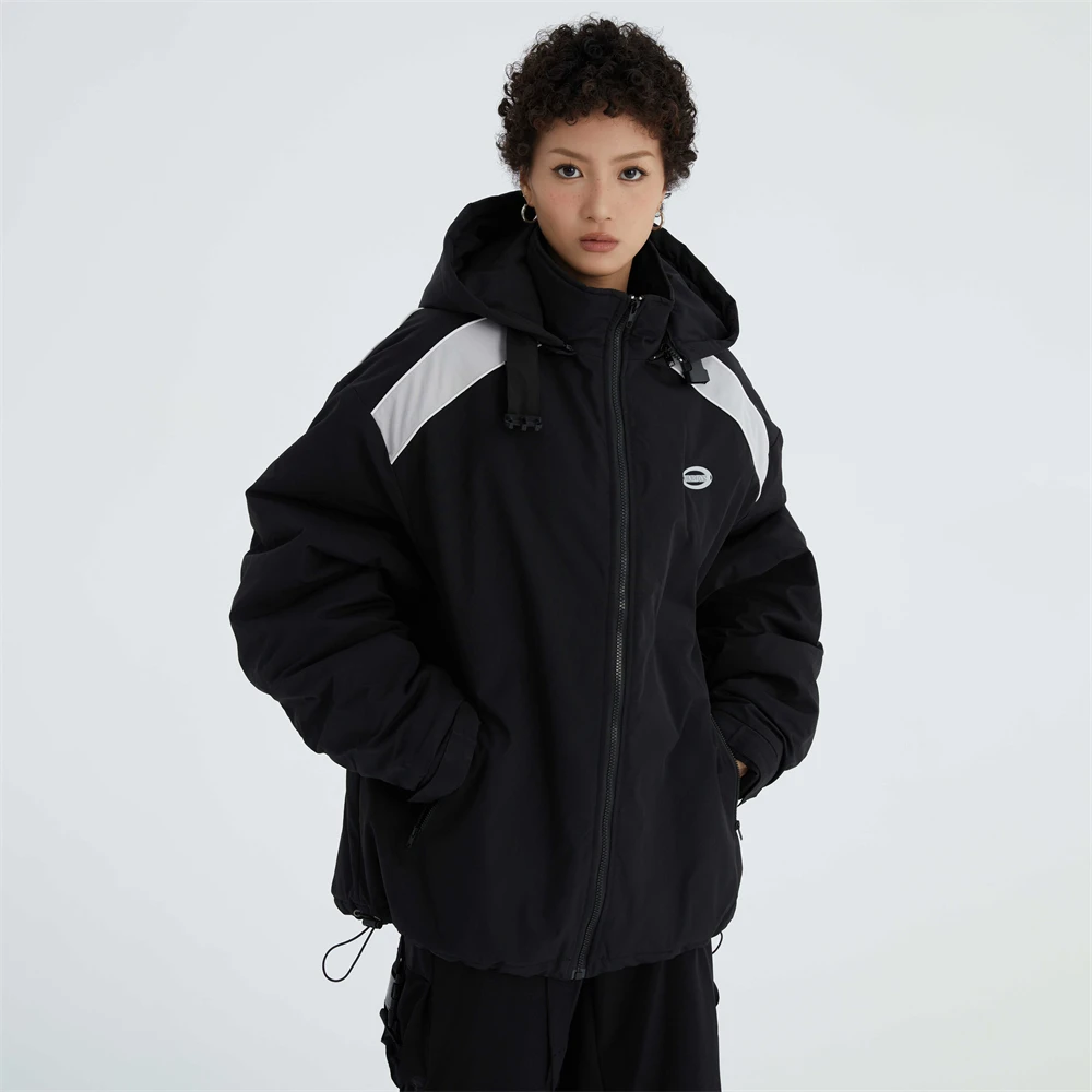 Women Winter Thick Hooded Cotton Jackets Coat Splicing Warm Parka Clothes Fashion Street Trend Outerware Solid Cotton Jacket
Women Winter Thick Hooded Cotton Jackets Coat Splicing Warm Parka Clothes Fashion Street Trend Outerware Solid Cotton Jacket