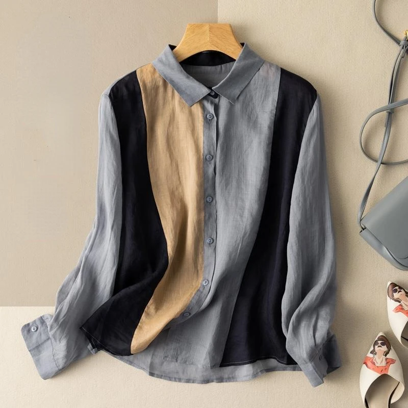 Women Loose Long Sleeve Tops Casual Blouses Vintage Shirts Spring Spring Elegant Blouse Streetwear Turn-down Collar Fashion E513
Women Loose Long Sleeve Tops Casual Blouses Vintage Shirts Spring Spring Elegant Blouse Streetwear Turn-down Collar Fashion E513