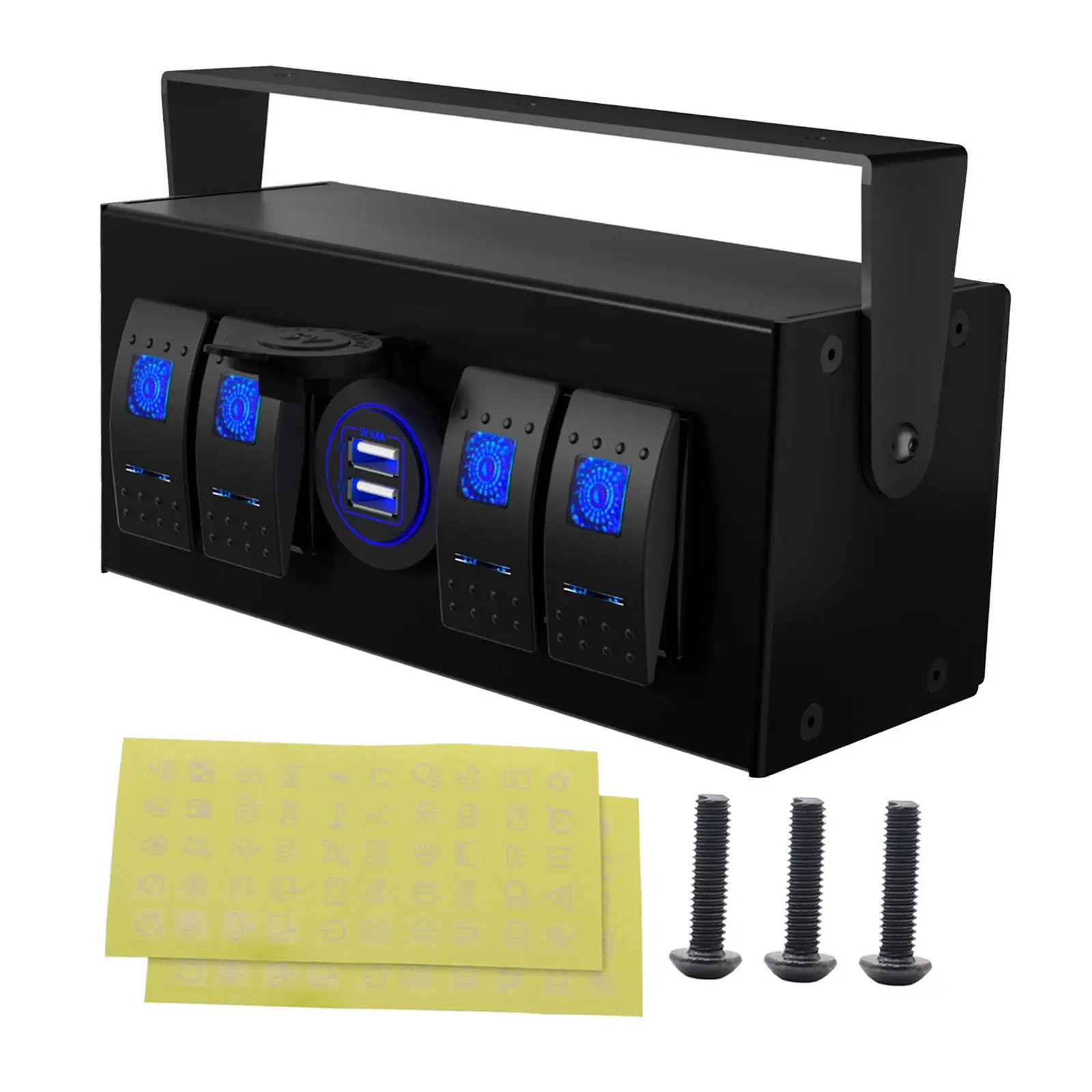 4 Gang Rocker Switch Box Electrical Equipment ,Easy to Install ,Blue LED, Splash
4 Gang Rocker Switch Box Electrical Equipment ,Easy to Install ,Blue LED, Splash