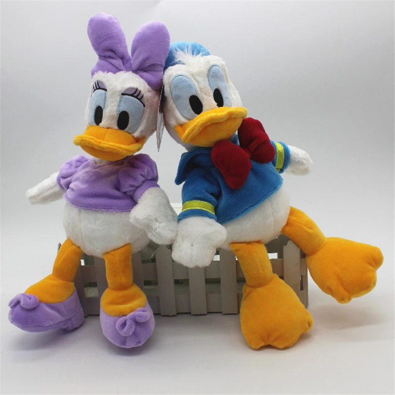 

Disney 2piece 30cm=11.8inch original Donald duck plush toys,Donald and Daisy stuffed baby children soft toys Christmas gift