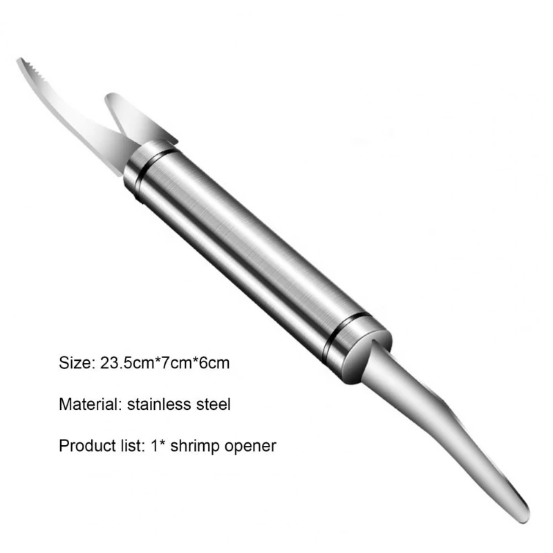 Double-headed Stainless Steel Intestine Knife De-shrimp Line Knife Multi-purpose Shrimp Peeler
Double-headed Stainless Steel Intestine Knife De-shrimp Line Knife Multi-purpose Shrimp Peeler