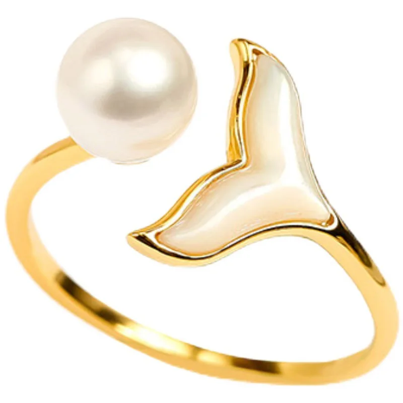 New Fishtail Pearl Ring Men Women 18K Gold Fine Jewelry Dolphin Shark Bota Adjustable Opening Luxury Brand Mariage Retro Gift
New Fishtail Pearl Ring Men Women 18K Gold Fine Jewelry Dolphin Shark Bota Adjustable Opening Luxury Brand Mariage Retro Gift
