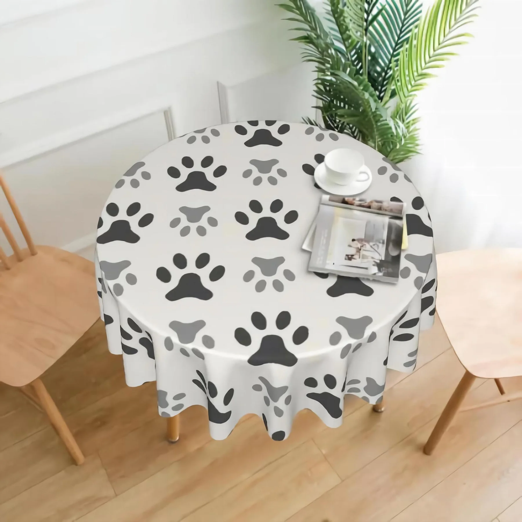 Grey Paw Round Tablecloth 60 Inch Stain Resistant Spillproof Polyester Fabric Table Cloth for Picnic Kitchen
Grey Paw Round Tablecloth 60 Inch Stain Resistant Spillproof Polyester Fabric Table Cloth for Picnic Kitchen