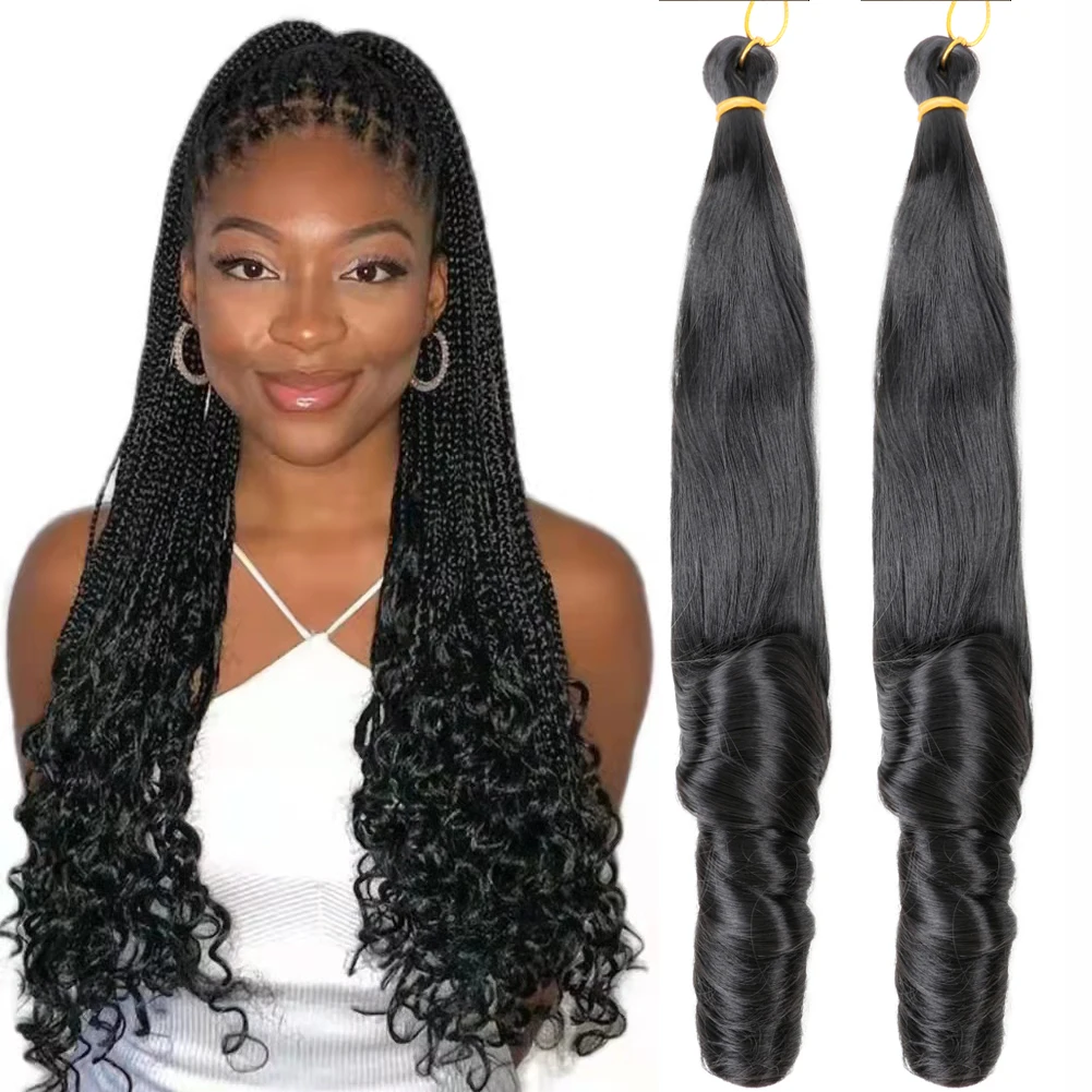 

Синтетические французские вьющиеся плетеные волосы Dairess, предварительно растянутые свободные волнистые волосы для наращивания крючком, спиральные вьющиеся волосы для черных женщин