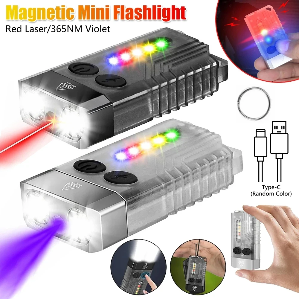 1000LM Fluorescent EDC Mini Keychain Flashlight USB Rechargeable Waterproof Pocket Flash Light With Redline Blue Green UV 365nm
1000LM Fluorescent EDC Mini Keychain Flashlight USB Rechargeable Waterproof Pocket Flash Light With Redline Blue Green UV 365nm