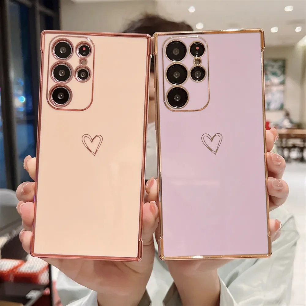 Plating Love Heart Cell Phone Case For Samsung A53 A52 S22 S21 Ultra Plus A13 A12 M12 F12 Shockproof Soft TPU Back Cover
Plating Love Heart Cell Phone Case For Samsung A53 A52 S22 S21 Ultra Plus A13 A12 M12 F12 Shockproof Soft TPU Back Cover
