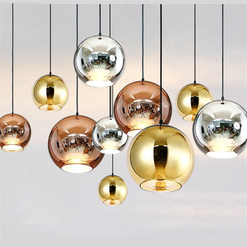 20CM Modern Copper/Sliver/Gold Lamp Shade Glass Ball Mirror Pendant Lamp E27 Bulb LED Pendant Light for Dining Room Living Room
20CM Modern Copper/Sliver/Gold Lamp Shade Glass Ball Mirror Pendant Lamp E27 Bulb LED Pendant Light for Dining Room Living Room