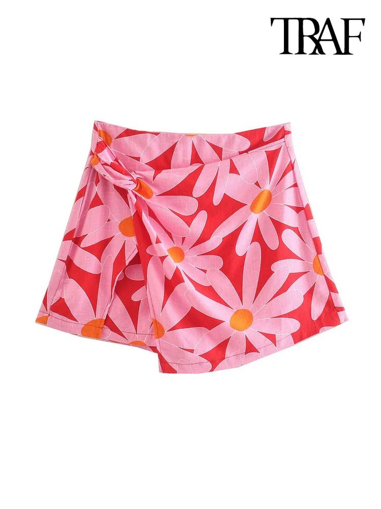 TRAF Women Fashion With Bow Tie Floral Print Shorts Skirts Vintage High Waist Back Zipper Female Skirts Mujer
TRAF Women Fashion With Bow Tie Floral Print Shorts Skirts Vintage High Waist Back Zipper Female Skirts Mujer