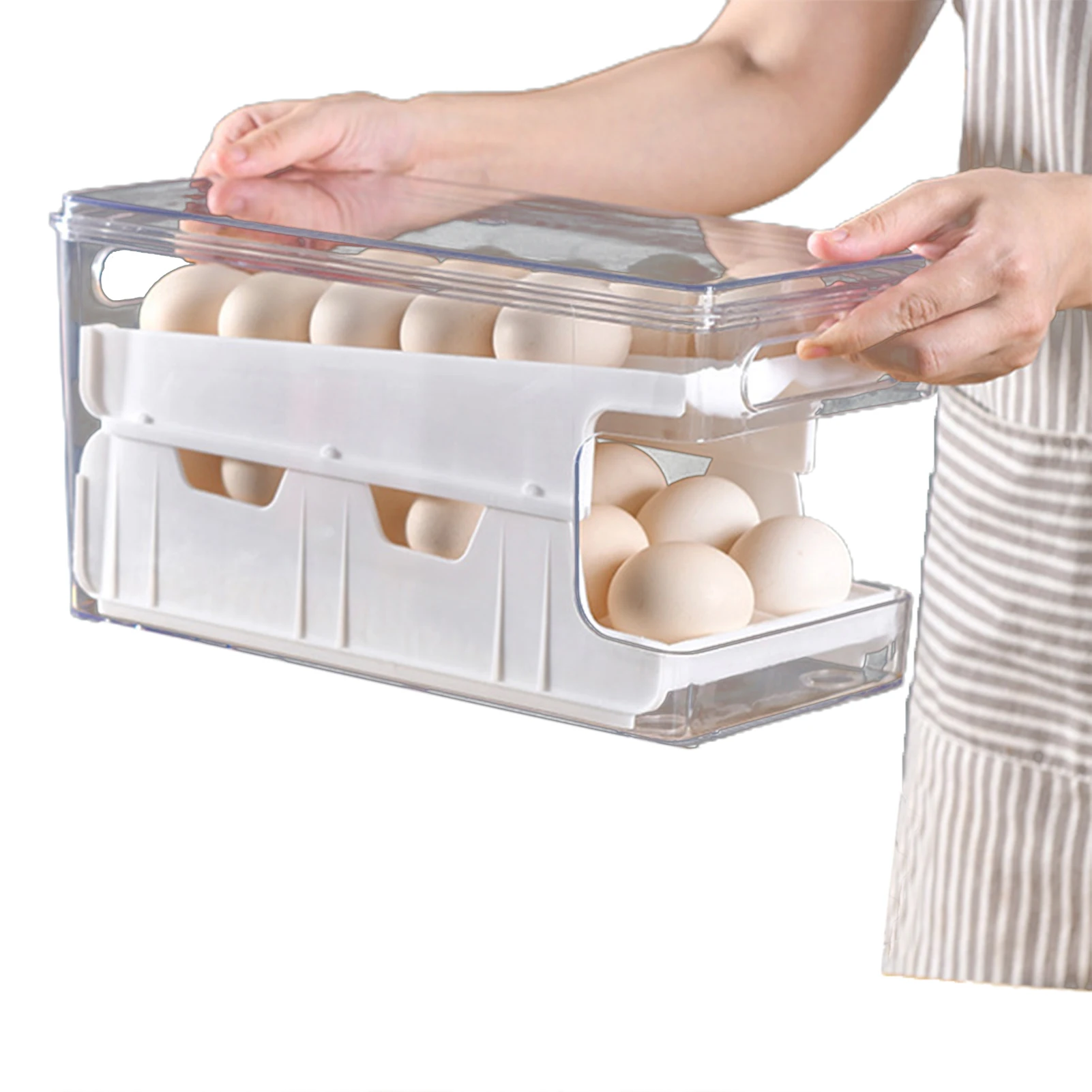 Refrigerator Egg Containers Pullable Fridge Egg Container Double-Layer Egg Containers With Lid And Slide Design Fit For Most
Refrigerator Egg Containers Pullable Fridge Egg Container Double-Layer Egg Containers With Lid And Slide Design Fit For Most