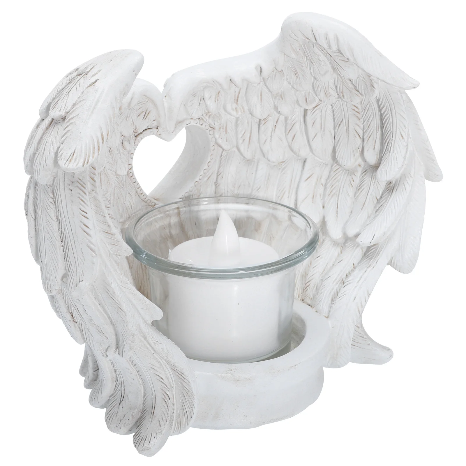 

Candles Angel Candle Battery Wings Operated Holder Taper Flameless Decor Flickering Fake Wall Powered Light Memorial Tea Led