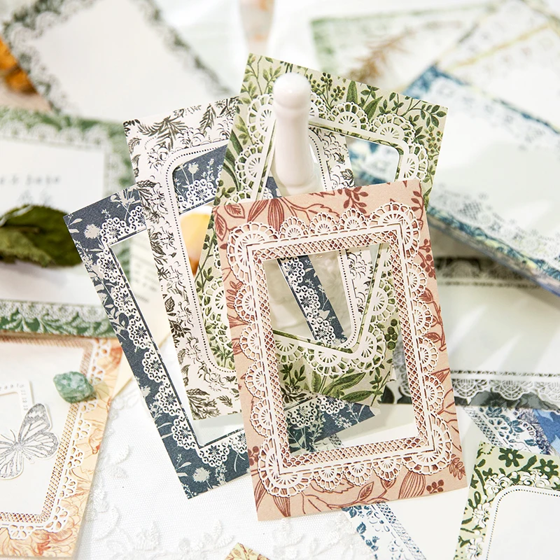 40 sheets Memo retro pattern border ledger DIY material decoration base material paper Message Note 4 sections
40 sheets Memo retro pattern border ledger DIY material decoration base material paper Message Note 4 sections
