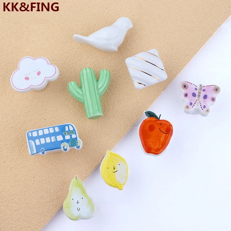 KK&FING Style Cute Ceramic Handles Children Cartoon Drawer Knobs Single Hole Cabinet Pulls Decorative Handle
KK&FING Style Cute Ceramic Handles Children Cartoon Drawer Knobs Single Hole Cabinet Pulls Decorative Handle