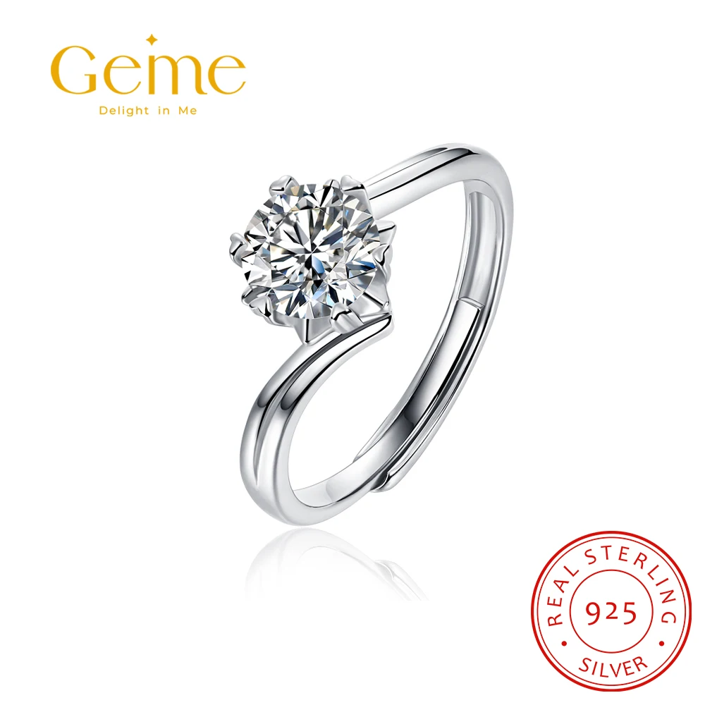 Geme 0.5ct 1ct 2ct 3ct D Color Moissanite Rings for Women 925 Sterling Silver Wedding Engagement Ring Fine Jewelry Gift for Her
Geme 0.5ct 1ct 2ct 3ct D Color Moissanite Rings for Women 925 Sterling Silver Wedding Engagement Ring Fine Jewelry Gift for Her