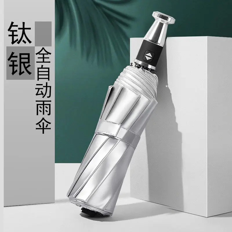 Fully automatic umbrella titanium silver sunscreen anti-ultraviolet sunshade black plastic folding sunny umbrella
Fully automatic umbrella titanium silver sunscreen anti-ultraviolet sunshade black plastic folding sunny umbrella