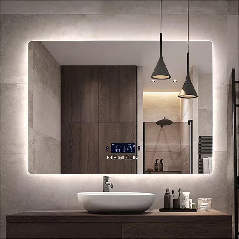 60x80cm Dimmable LED Smart Rectangular Wall Mounted Bathroom With Body Induction Anti-Fog Bluetooth Backlit Light Vanity Mirror
60x80cm Dimmable LED Smart Rectangular Wall Mounted Bathroom With Body Induction Anti-Fog Bluetooth Backlit Light Vanity Mirror