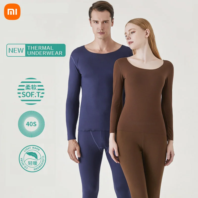 

Xiaomi Double-sided Abrasive Non-marking Thermal Underwear Women's Thermal Suit Autumn Clothes Pants Winter Bottoming Shirt Men