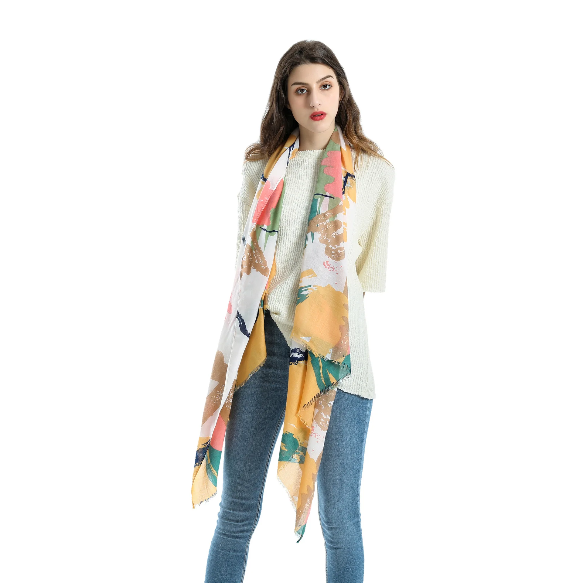 New Travel Holiday Trend All Match Personality Graffiti Printed Cotton And Hemp Scarf
New Travel Holiday Trend All Match Personality Graffiti Printed Cotton And Hemp Scarf