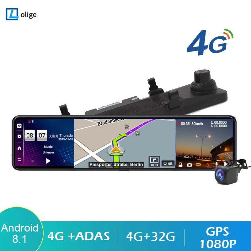12 Inch 4+32GB Android 8.1 Car DVRs ADAS Dash Cam Camera 4g WiFi GPS Navigation FHD 1080P Video Recorder Registrar Dashcam
12 Inch 4+32GB Android 8.1 Car DVRs ADAS Dash Cam Camera 4g WiFi GPS Navigation FHD 1080P Video Recorder Registrar Dashcam