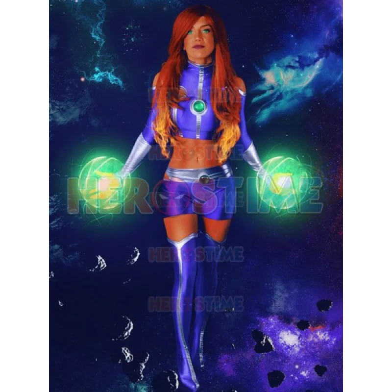 

Kids Adults Starfire Cosplay Costume Spandex Zentai Suit Halloween woman Girls Female NEW Sexy Starfire Party Bodysuit