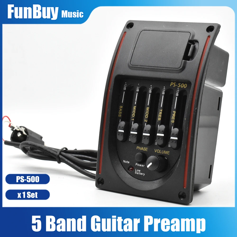 

PS-500 5-Band Acoustic Guitar EQ Preamp Equalizer Pickup Pizo Pickup for Folk Acoustic Guitarra