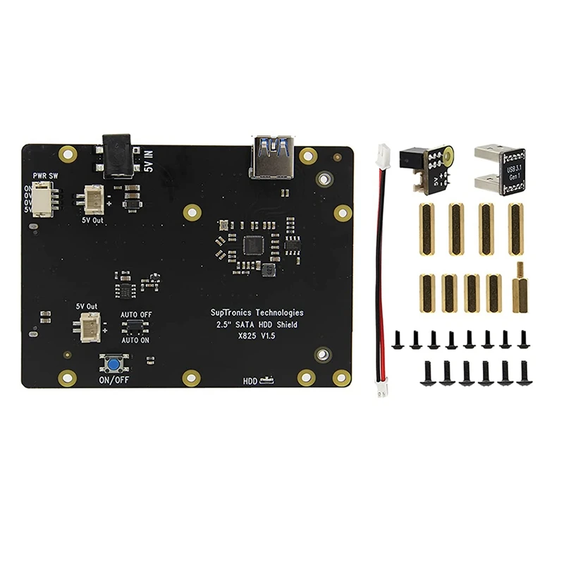 For Raspberry Pi 4 SATA SSD Kit, X825 V1.5 2.5 Inch SATA HDD/SSD Storage Board for Raspberry Pi 4 8GB/4GB/2GB Only
For Raspberry Pi 4 SATA SSD Kit, X825 V1.5 2.5 Inch SATA HDD/SSD Storage Board for Raspberry Pi 4 8GB/4GB/2GB Only