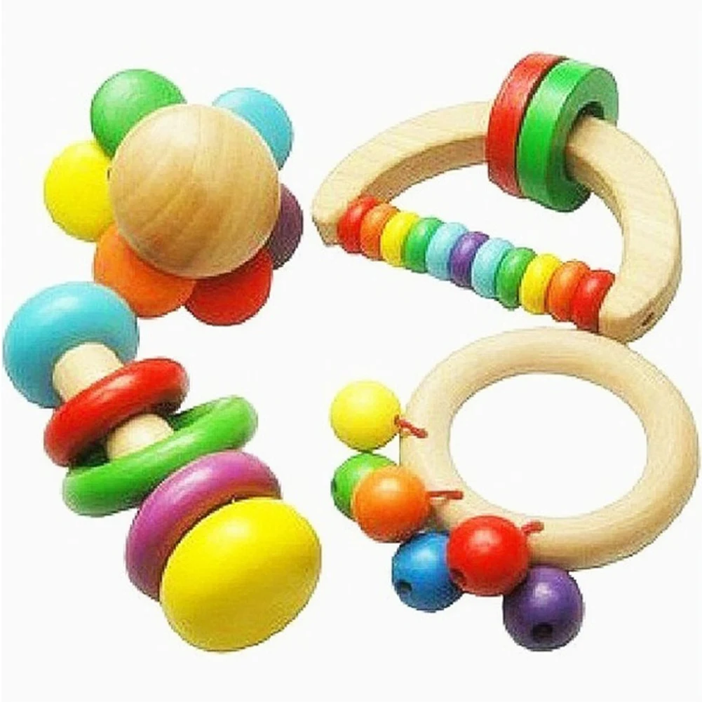 4pcs/set Toys Home Tools Hanging Play Portable Manual Wooden Colorful Durable Baby Rattle
4pcs/set Toys Home Tools Hanging Play Portable Manual Wooden Colorful Durable Baby Rattle