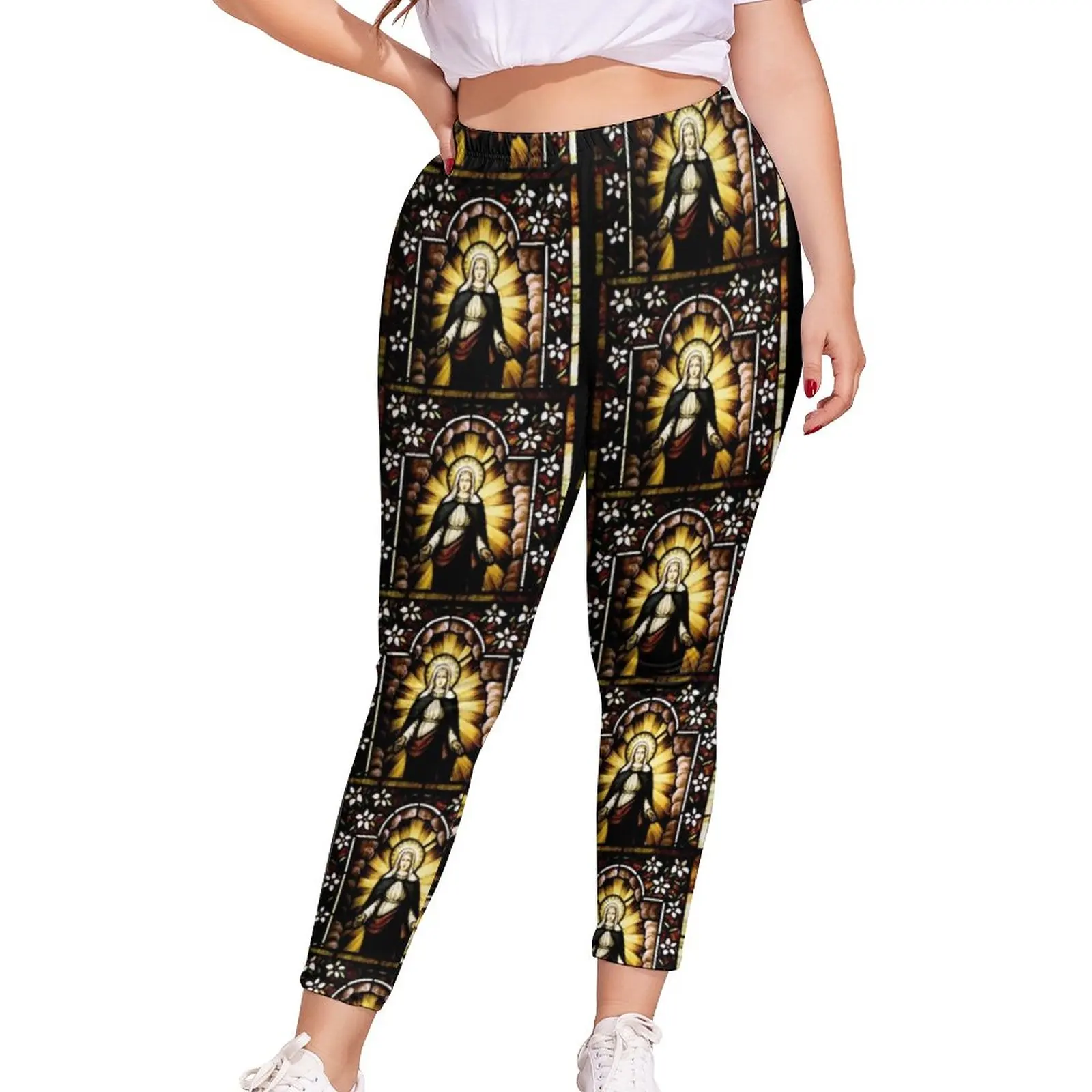 Blessed Virgin Mary Leggings of Stars Breathable Leggins Women Running Elastic Print Pants Big Size 5XL
Blessed Virgin Mary Leggings of Stars Breathable Leggins Women Running Elastic Print Pants Big Size 5XL