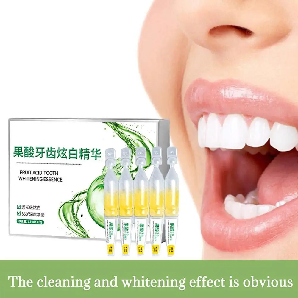 

Teeth Whitening Essence 10 Pcs Deep Cleaning Natural Ampoule Toothpaste Teeth Whitener Teeth Oral Hygiene Care Mint Flavor