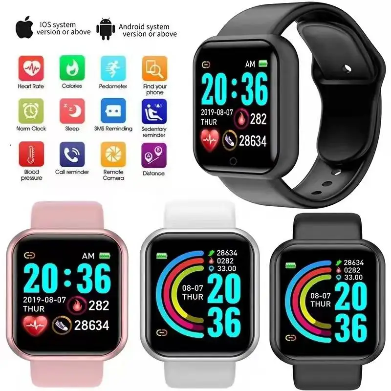Y68 Smart Watch Sport Waterproof Men Women Fitness Wristwatch Heart Rate Monitor Smartwatch Watch Fit pro Sleeping Monitor Clock
Y68 Smart Watch Sport Waterproof Men Women Fitness Wristwatch Heart Rate Monitor Smartwatch Watch Fit pro Sleeping Monitor Clock