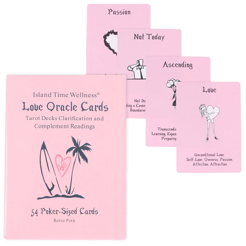 54Pcs Pink Wellness Love Oracle Card Tarot Prophecy Divination Family Party Board Game
54Pcs Pink Wellness Love Oracle Card Tarot Prophecy Divination Family Party Board Game