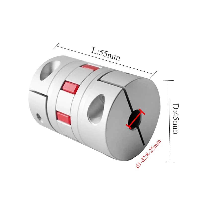 

Plum Blossom Coupling Star Screw Encoder Elastic High Torque Coupling Servo Motor Aluminum Coupling XB-45X55