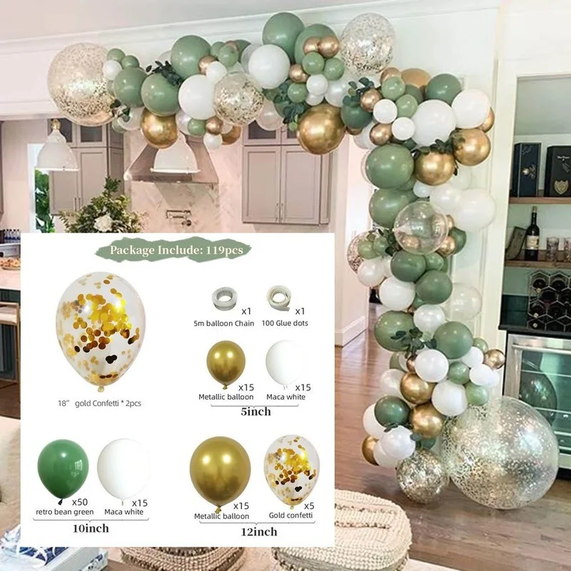 SURSURPIRSE Retro Bean Green Balloon Garland Arch Kit Gold Metallic Confetti Balloon for Birthday Wedding Anniversary Supplies
SURSURPIRSE Retro Bean Green Balloon Garland Arch Kit Gold Metallic Confetti Balloon for Birthday Wedding Anniversary Supplies